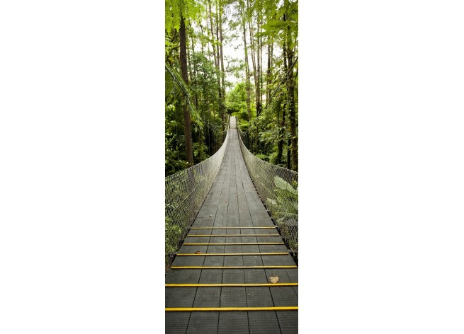 Наклейка на дверь Мост в тропическом лесу Коста-Рико